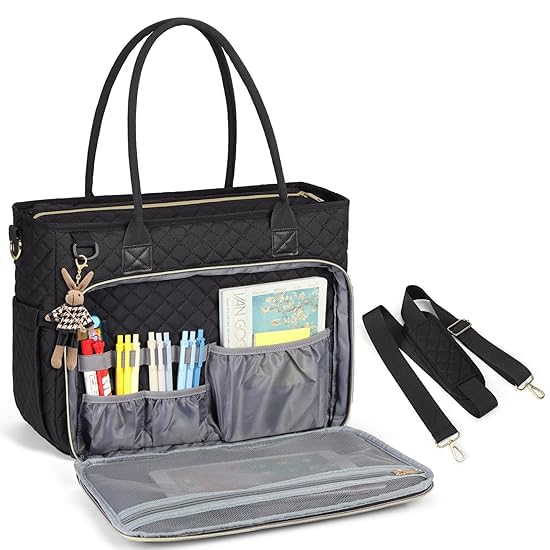 PALAY® Tote Bag for Woman Teacher 15.6 inch Laptop Work Bags Professional Computer Messenger with Insulated Pocket Laptop Briefcase for Office, College, Nursing PALAY® Tote Bag for Woman Teacher 15.6 inch Laptop Work Bags Professional Computer Messenger with Insulated Pocket Laptop Briefcase for Office, College, Nursing